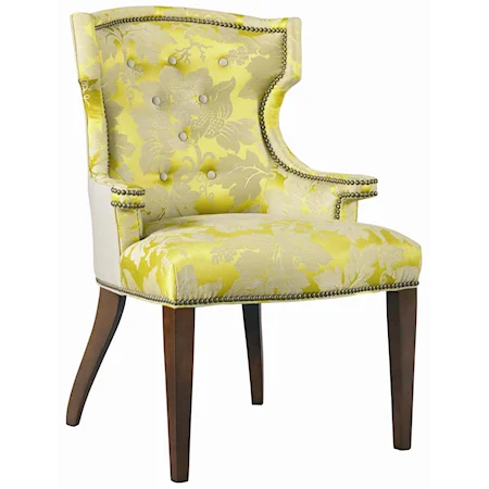 Quinn Arm Chair with Tufted Back and Nailhead Trim